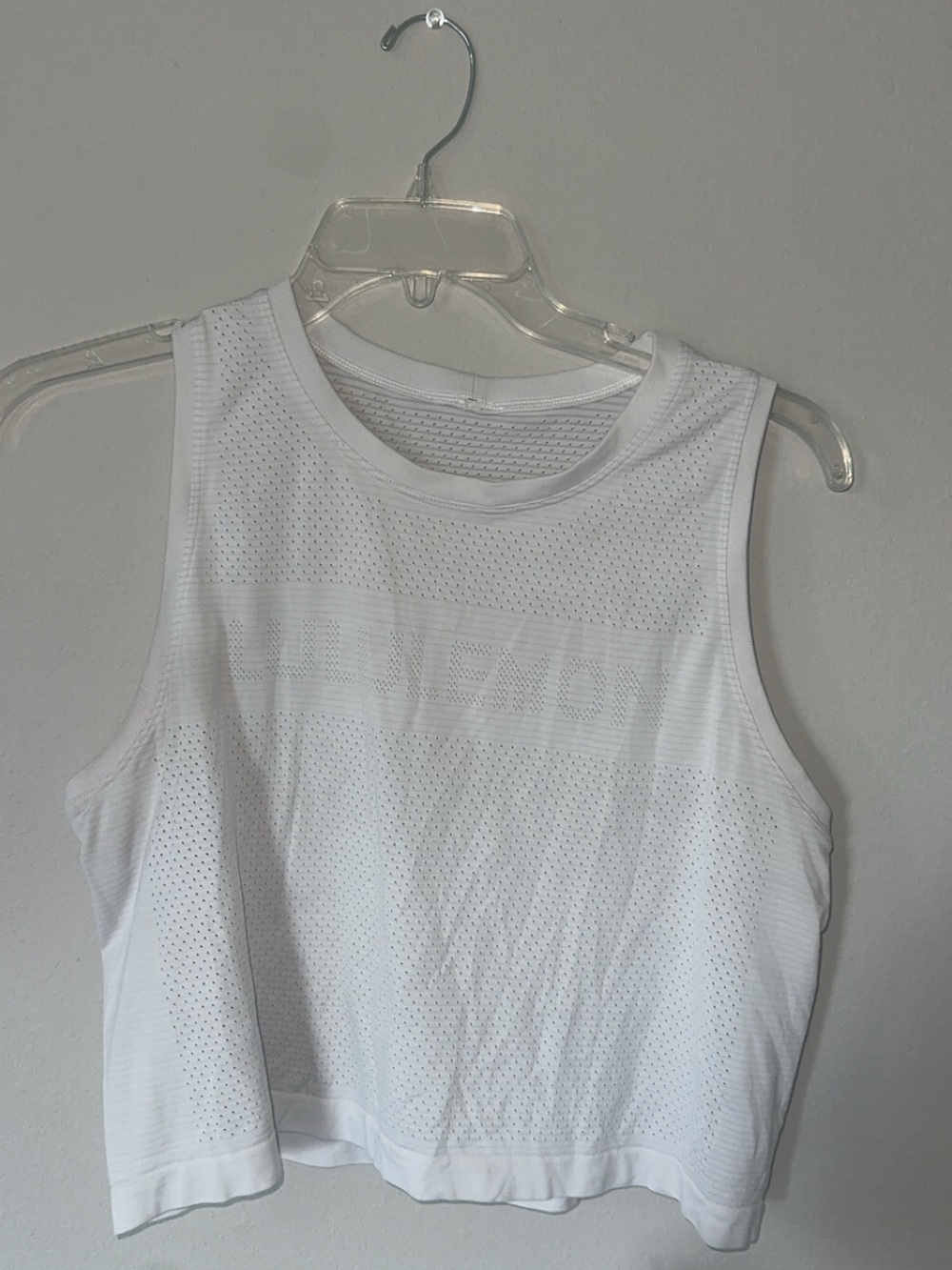 lululemon athletica White Perforated Crop Tank Top